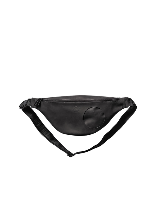 Hip-Bag aus geschliffenem Leder mit geprägtem DEAD APE Icon Patch – spende 10% zur Rettung der Orang-Utans. // Hip-Bag made from polished leather with embossed DEAD APE icon patch – donate 10% to safe the orangutans.